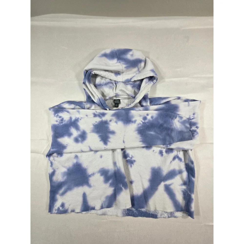 Wild Fable Blue White Tie Dye Cropped Hoodie Sweatshirt Womens Size Small S - Picture 3 of 6